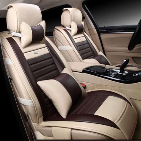 deluxe edition pu leather 5 seats car seat cushion cover front rear