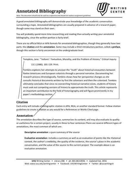 annotated bibliography template collection