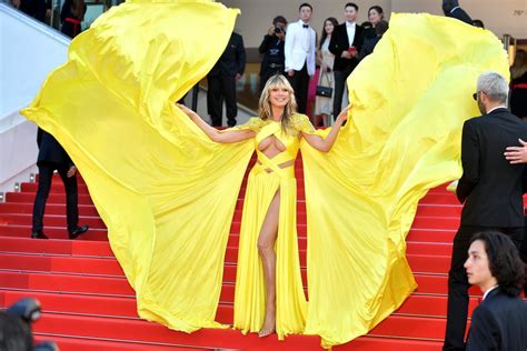 heidi klum s yellow cutout gown at cannes film festival 2023 popsugar