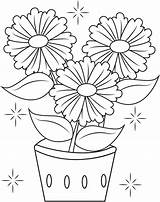 Pot Flower Coloring Pages Drawing Line Flowers Plant Template Color Pots Drawings Printable Clipart Clip Getdrawings Roses Paintingvalley Size Sketch sketch template