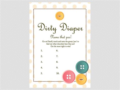 printable dirty diaper game