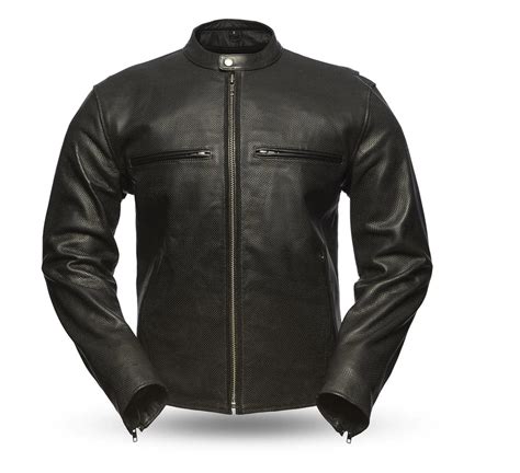 turbine perforated rockstar men s leather jacket rockstar jacket