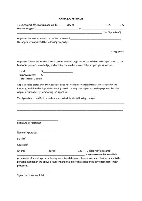 printable affidavit forms printable forms