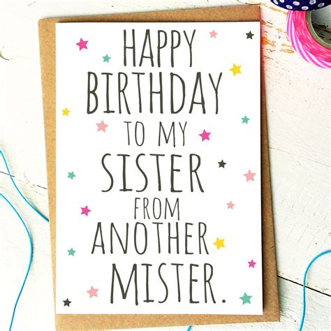 best friend card funny birthday card sister from another