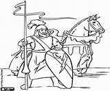 Coloring Pages Knight Beside Horse Warriors Knights Medieval Gif sketch template
