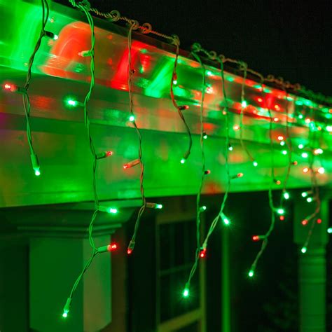 led christmas lights  mm red green led icicle lights