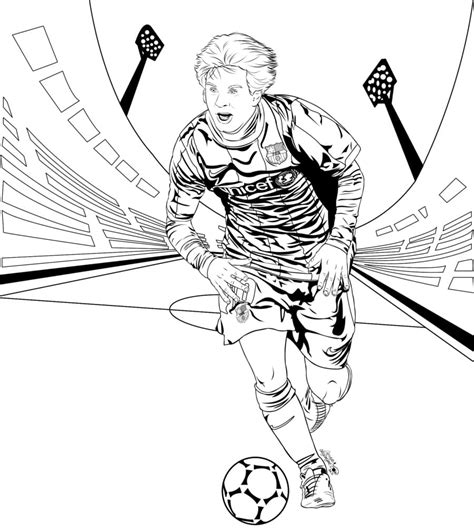 lionel messi football player coloring page  printable coloring