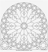 Rose Mandala Stained Glass Window Color Coloring Pngkey sketch template