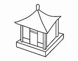 Chinese House Coloring Coloringcrew Book sketch template