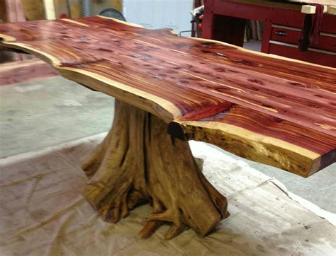 edge cedar stump dining table wood table design rustic log furniture cedar furniture