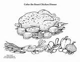 Chicken Coloring Dinner Roast Roasted Drawing Sponsors Wonderful Support Please Getdrawings sketch template