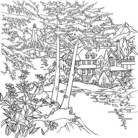 scenic coloring pages coloring home