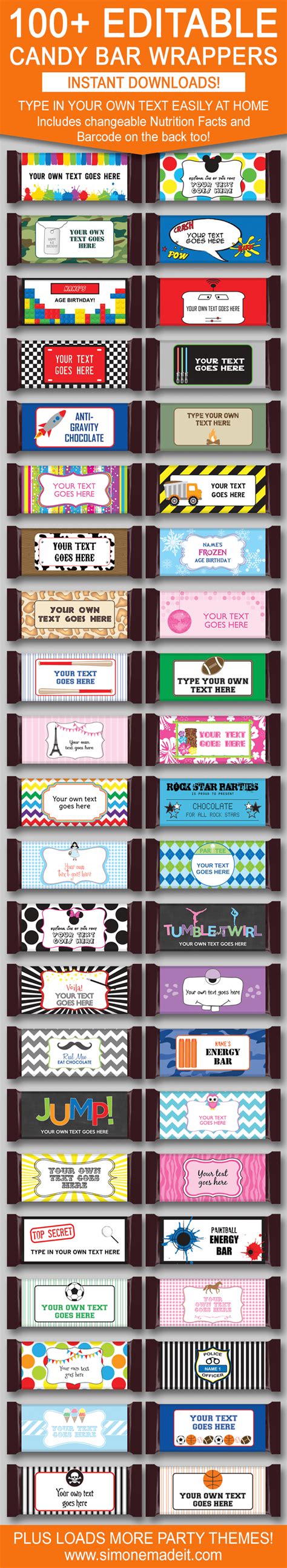 diy candy bar wrapper templates personalized candy bars