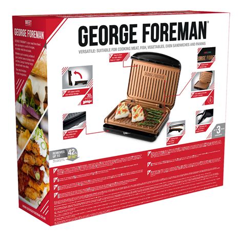 george foreman vleesgrill fit grill medium copper   krefel de beste prijzen service