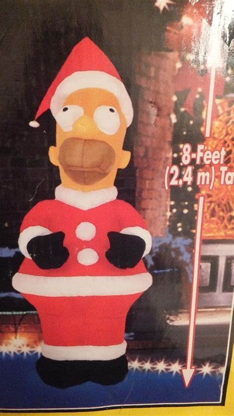 christmas ft airblown inflatable homer simpson santa outdoor decoration lights