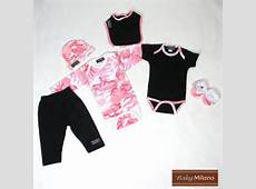 Baby Milano 6 Piece Clothes Gift Set for Girls in Pink Camouflage
