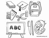 School Supplies Coloring Pages Printable Kids Color Print sketch template