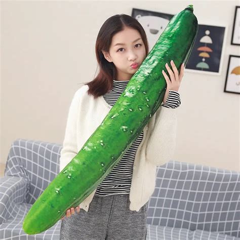 55 110cm Huge Creative Simulation Cucumber Plush Toy Soft Stuffed Cute