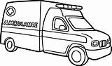 Ambulance Coloring Drawing Pages Printable Transportation sketch template