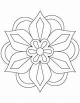 Rangoli Diwali Flower Patterns Coloring Pages Designs Templates Template Simple Kids sketch template