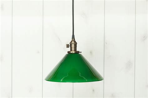 pendant  cased green glass lamp shade custom decor etsy