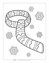 Scarf Coloring Winter Template Pages sketch template