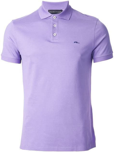 ralph lauren black label logo polo shirt  purple  men lyst