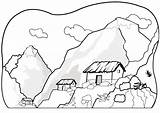 Coloring Pages Mountains House Bergen Kids sketch template