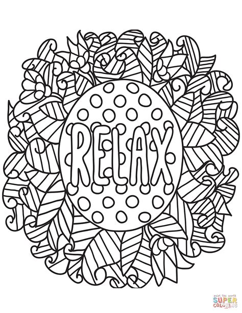 relax coloring page  printable coloring pages