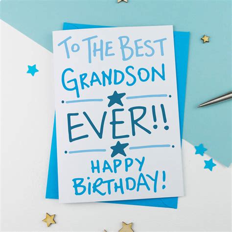 grandson birthday card     alphabet notonthehighstreetcom