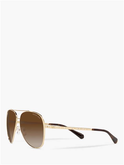 michael kors mk1101b women s chelsea aviator sunglasses gold brown