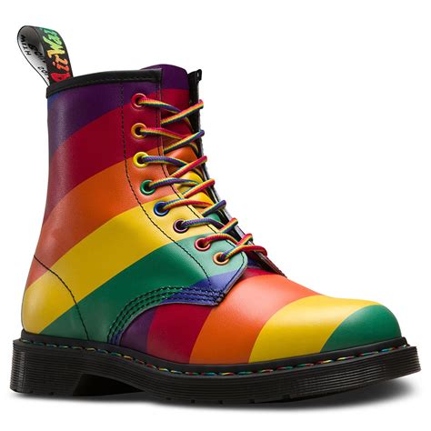 dr martens  pride rainbow stripe ankle boots