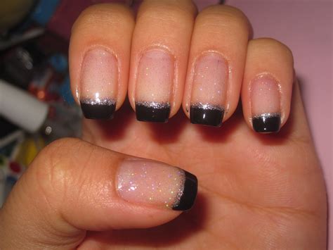 jellys nails black french tips  silver lining