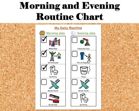 morning  evening routine chart  kids etsy