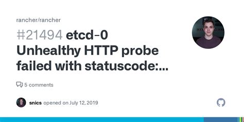 etcd  unhealthy http probe failed  statuscode  issue
