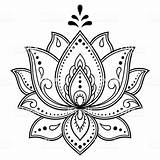 Lotus Loto Mandalas Pattern Henna Mehndi sketch template