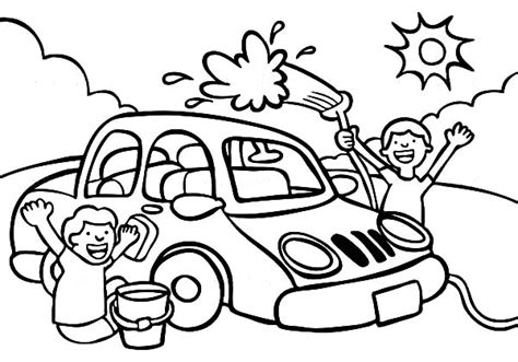 mickey mouse  car wash coloring pages  place  color