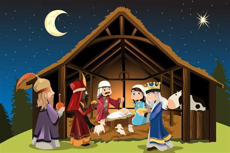 banco de imagenes celebrando el nacimiento del nino jesus ilustracion