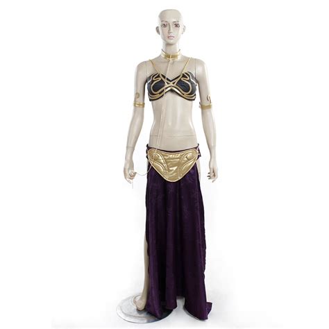 Cosplaydiy Women S Dress Star Wars Princess Leia Slave Dress Costume