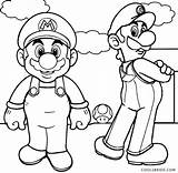 Luigi Mario Yoshi Coloring Pages Getcolorings sketch template