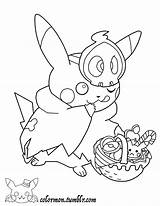 Coloring Pikachu Halloween Pages Pokemon Cute Printable Dressed Look Craft Color sketch template