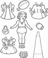 Doll Paper Dolls Template Coloring Pages Kids Printable Templates Vintage Sheets Crafts Choose Board sketch template