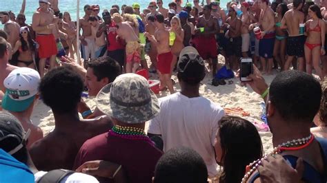 Topless Girl Swings On Crowd Fight At Panama City Beach