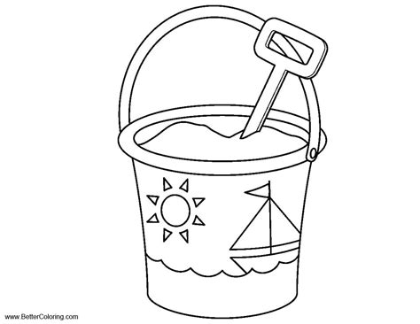 summer fun coloring pages shovel  pail  printable coloring pages