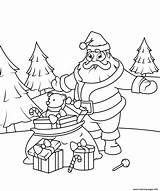 Claus Santa Christmas Gifts Coloring Pages Printable Print Color sketch template
