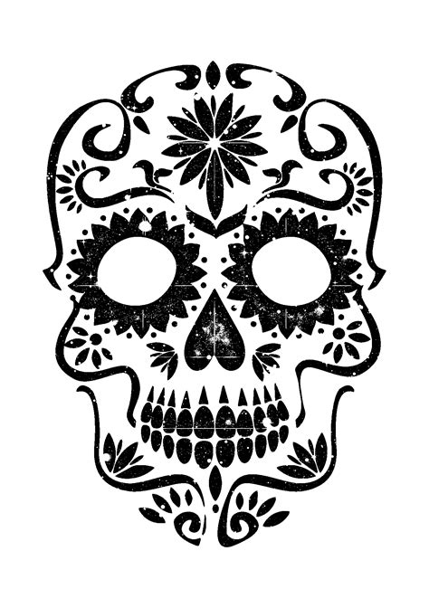 sugar skull printable template printable world holiday
