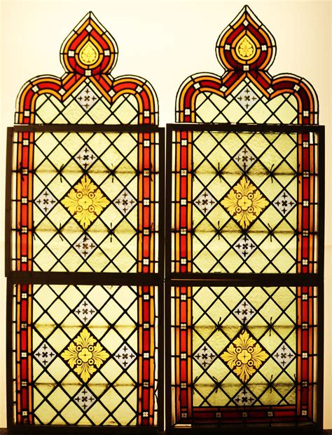 Two Large Reclaimed Stained Glass Church Windows Uk Heritage
