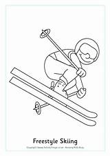 Coloring Skiing Colouring Pages Freestyle Winter Olympic Ski Olympics Kids Crafts Sports Sport Doo Activityvillage Printable Games Olympische Template Activities sketch template