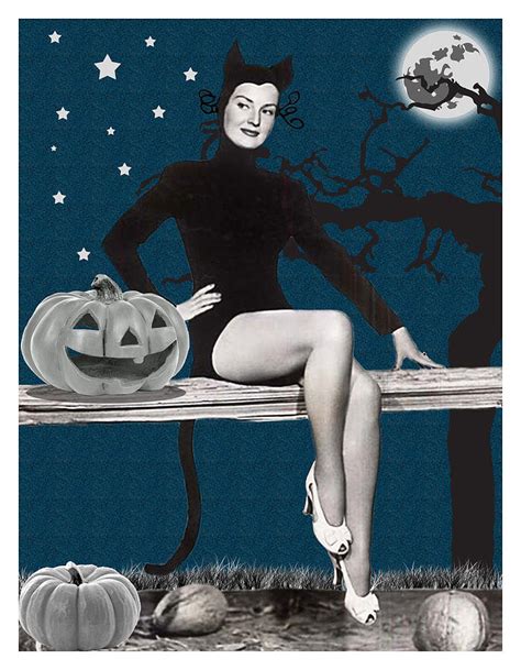 Pin Up Girl In Halloween Costume Mixed Media By Long Shot