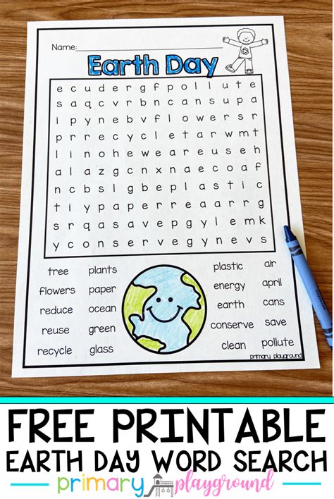 printable earth day word search primary playground